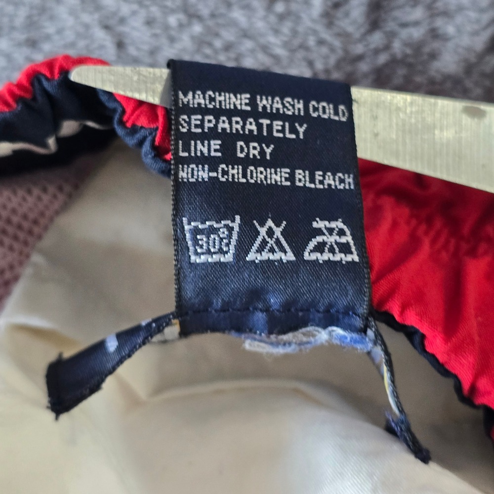 Nautica N95 Sailsport 219 Colorblock Swim Trunks Men's L Red Navy Mesh Lined VTG - Picture 13 of 16